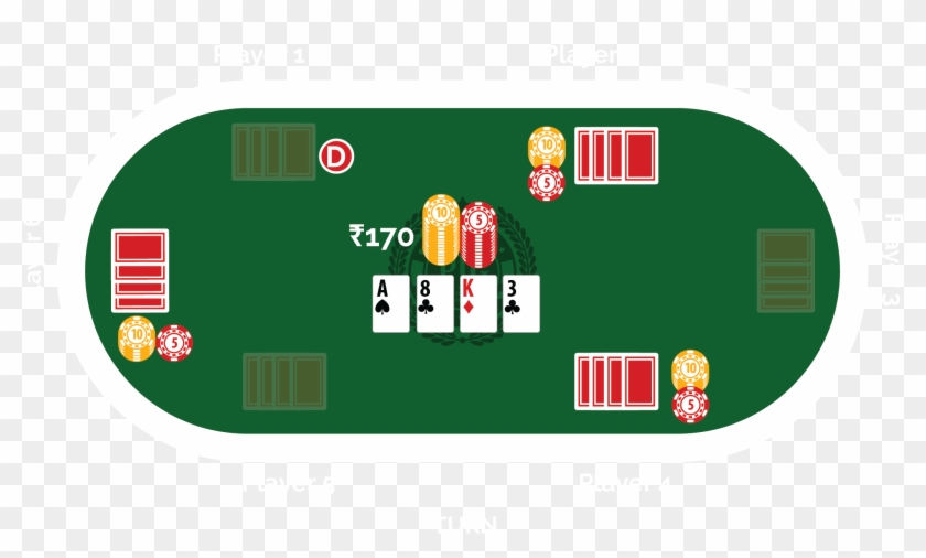 All Bets Are Combined Again In The Pot - Poker Table Clipart #3628748