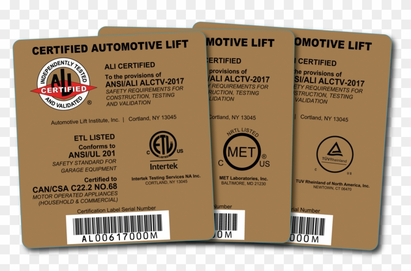 Lifts Must Pass Tougher Testing To Earn Ali Gold Label - Etl Clipart