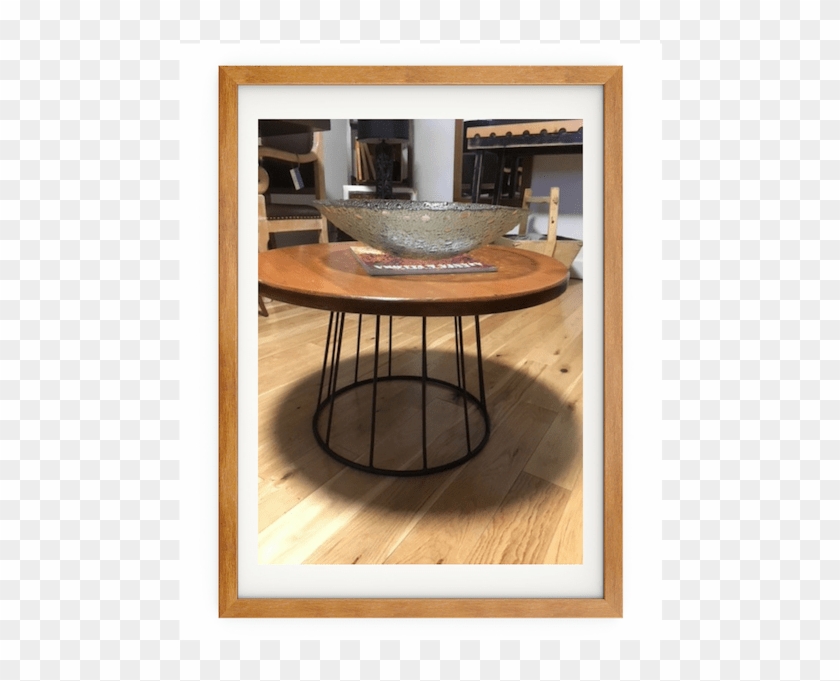 New Metal Base With Old Pine Top - End Table Clipart