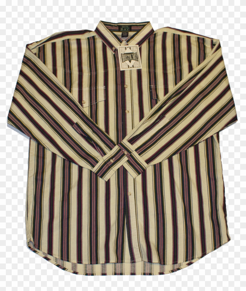Vintage 90's Vertical Stripe Button Up - Overcoat Clipart
