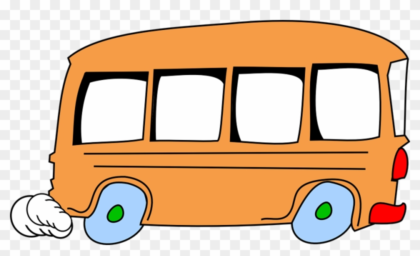 Bus, Cartoon, Speeding, Cute, Vehicle, Isolated, School - Clip Art Green Bus - Png Download