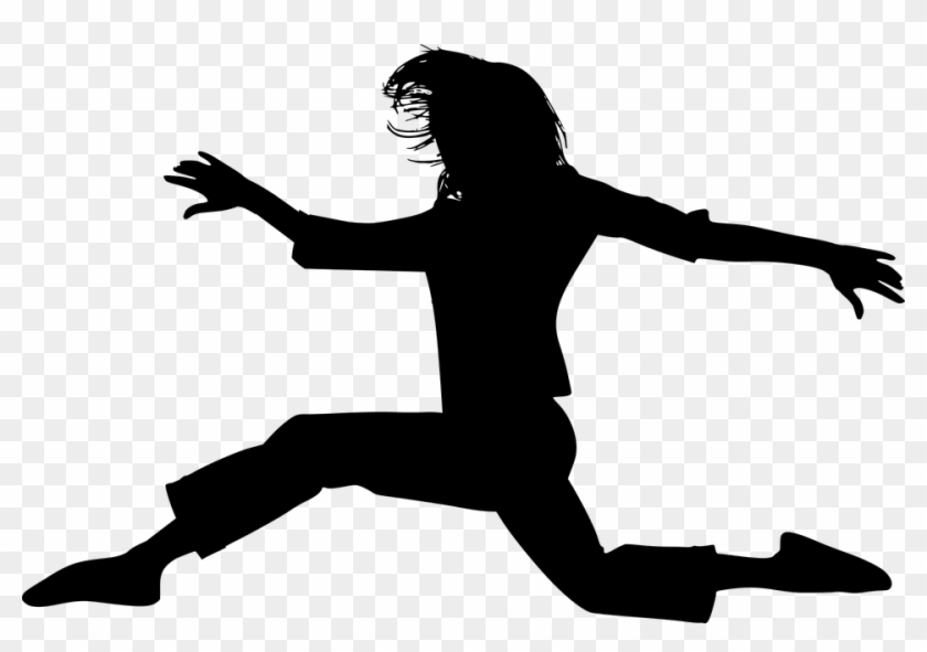 Design Silhouette Woman - Jumping Woman Png Silhouette Clipart #3630109