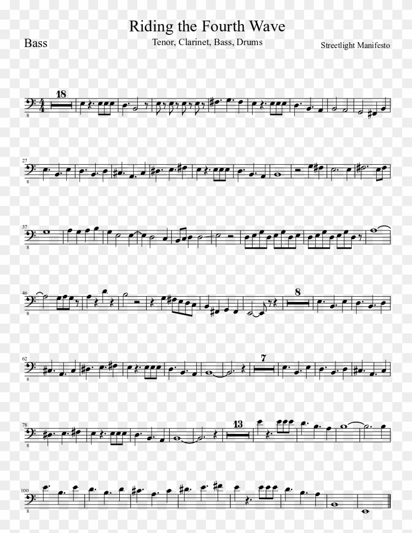 Riding The Fourth Wave - Beginner Easy Alto Sax Sheet Music Clipart