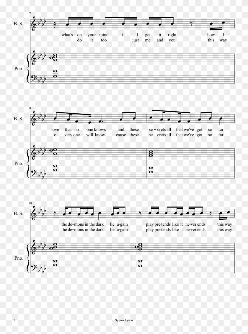 Speeding Cars Sheet Music Composed By Walking On Cars - Speeding Cars Walking On Cars Klaviernoten Clipart #3630690