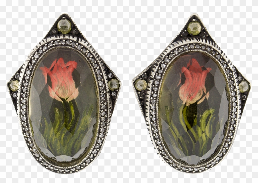 Carved Tulip Diamond Stud Earrings - Earrings Clipart #3630865