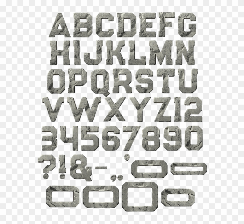 Grunge Stone Font - Calligraphy Clipart #3631011