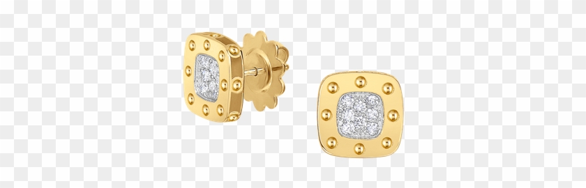 Roberto Coin Stud Earring With Diamonds - Gold Clipart