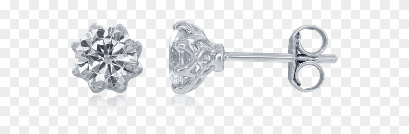 Princess Diamond Stud Earrings In 14k White Gold Image - Earrings Clipart #3631775