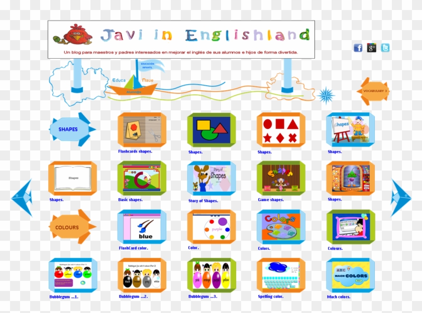 Los Colores Y Las Formas Geometricas En Inglés Para - Colores En Ingles En Figuras Geometricas Clipart