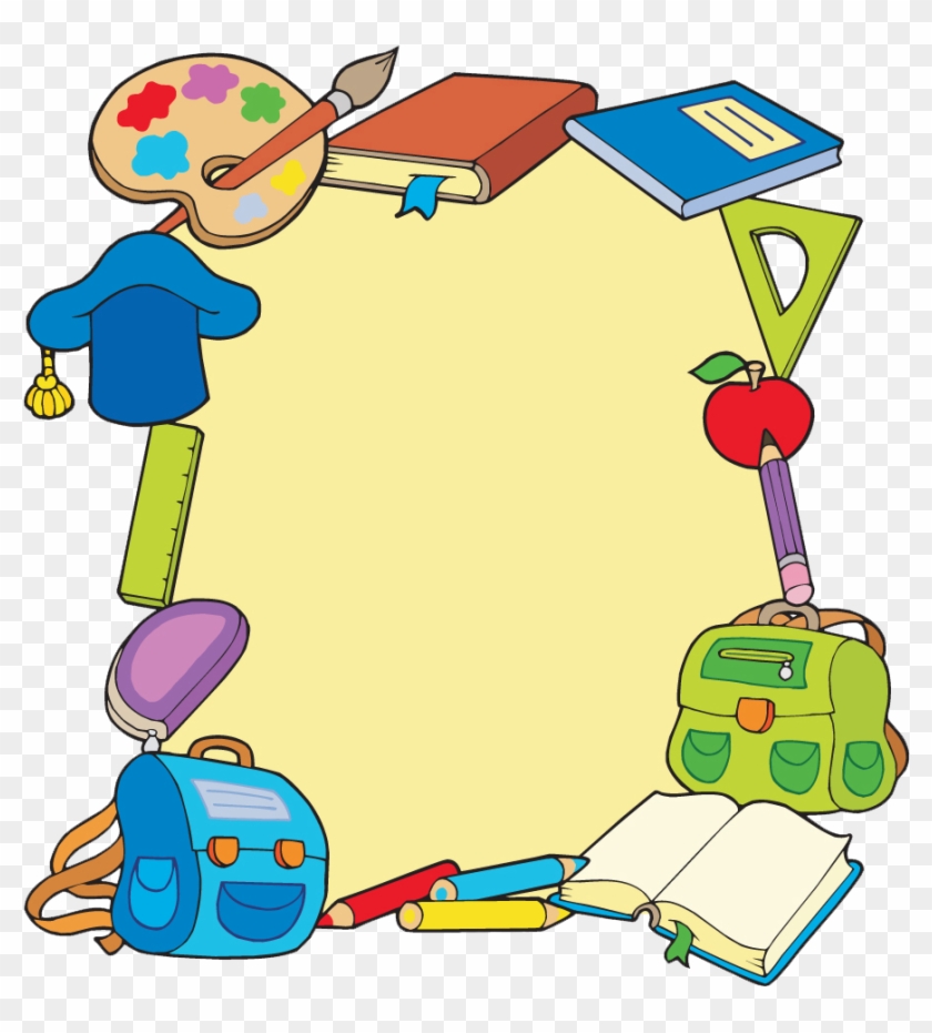 Back To School Supplies Clipart Clip Art Frame Png Download Pikpng