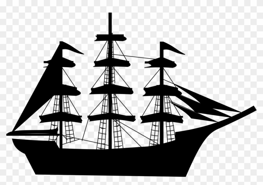 Brigantine Sailing Ship Barque Clipper - Mast - Png Download