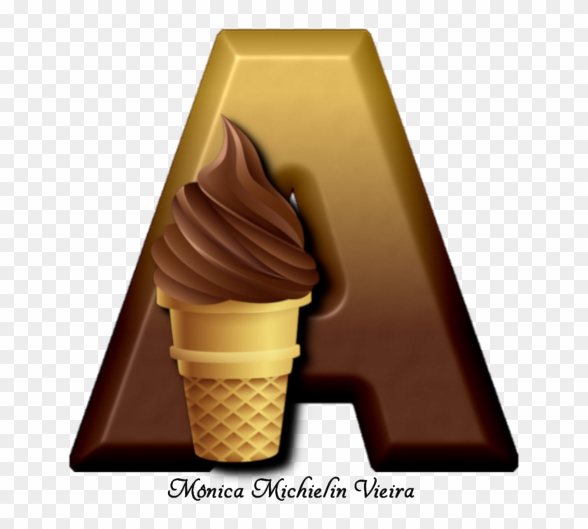 Alfabeto De Sorvete Com Textura Degradê Png - Alfabeto De Forma De Sorvete Clipart #3632426