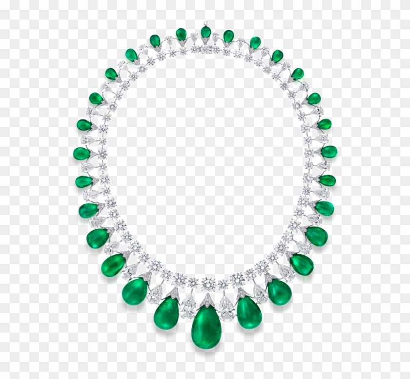 Graff Cabochon Emerald And Diamond Necklace - Emerald And Diamond Necklace By Graff Clipart