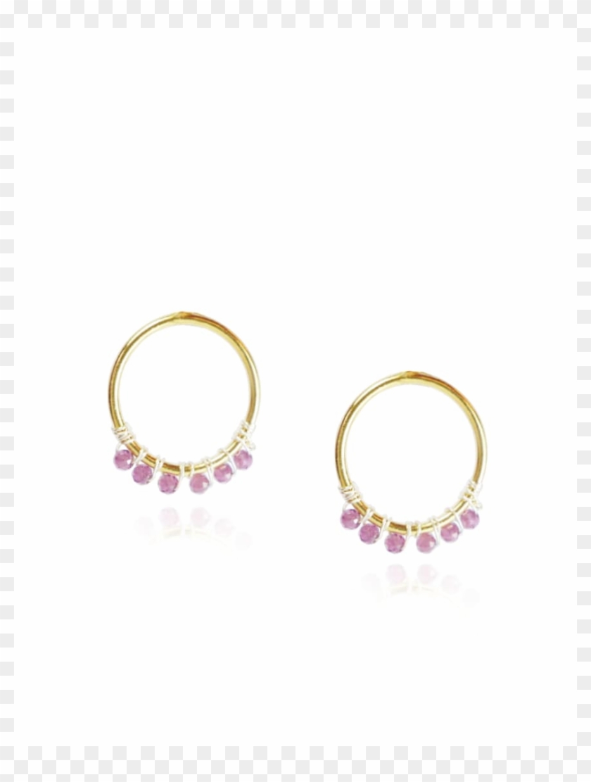 Mounir Gold Vermeil Garnet Circle Earrings - Earrings Clipart
