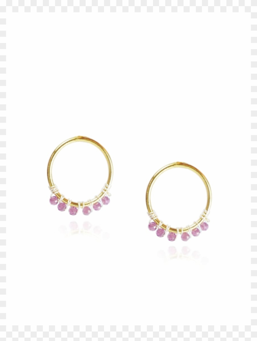 Mounir Gold Vermeil Garnet Circle Earrings - Earrings Clipart #3632494