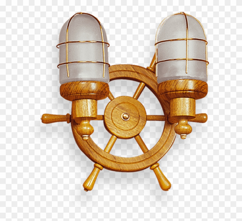 Aplique De Pared 2 Luces Timon De Barco Tulipa Vidrio - Rocket Clipart
