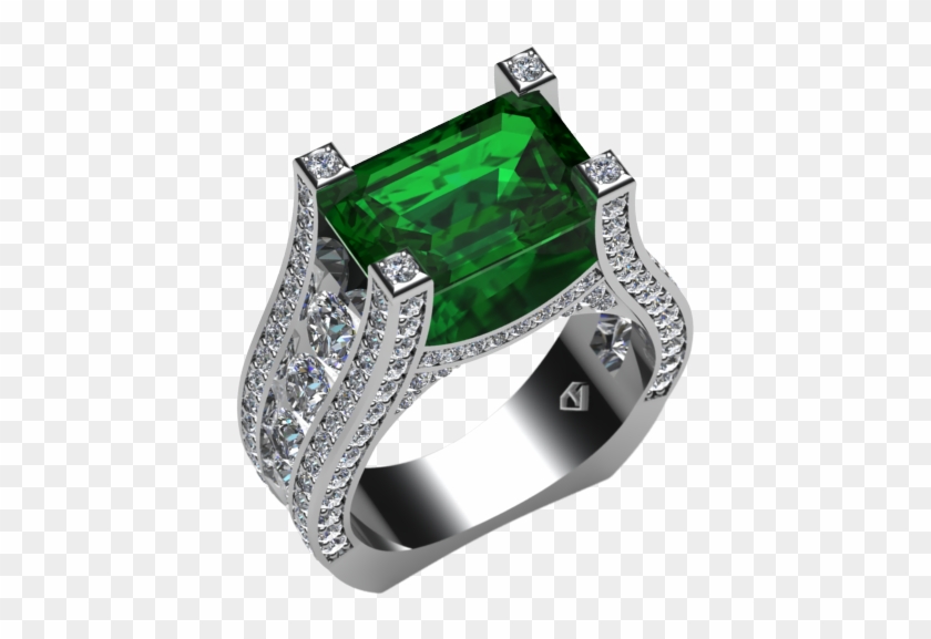 Custom Emerald Ring - Engagement Ring Clipart #3633388