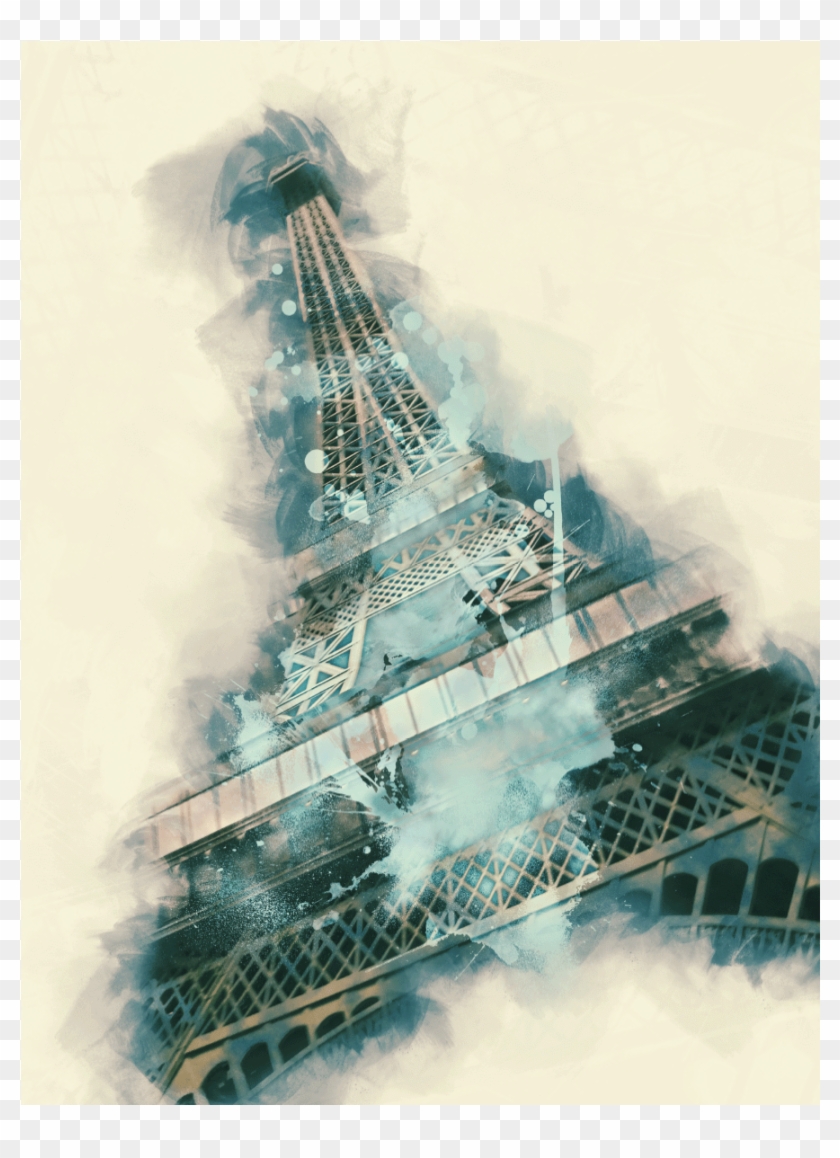 Sticker Poster Tour Eiffel Aquarelle Ambiance Sticker - Christmas Tree Clipart
