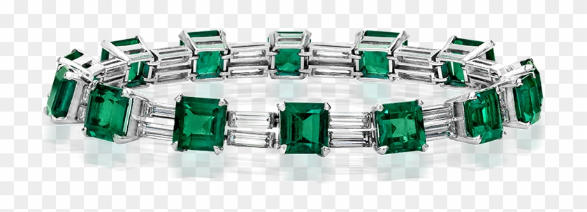 Emerald And Diamond Bracelet - Emerald Bracelet Png Clipart #3633471