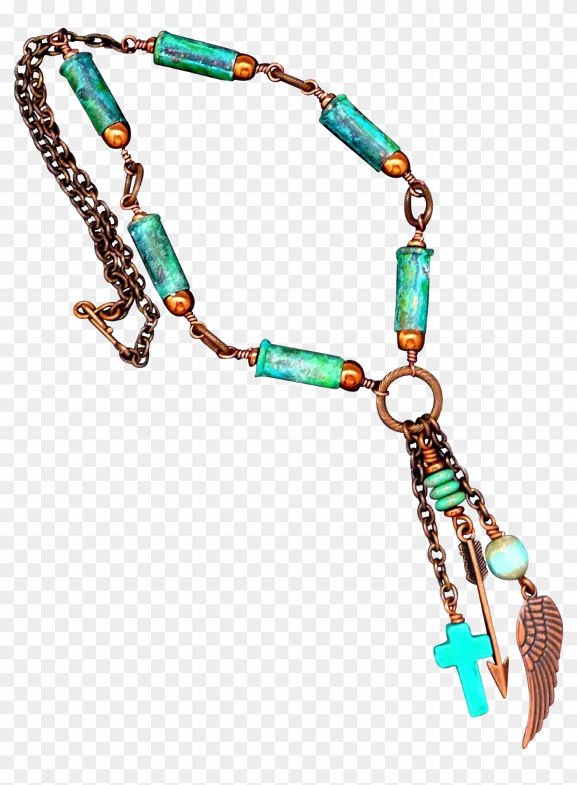 Czech Glass Beads This Rustic Boho Style Necklace Features - Bead Clipart