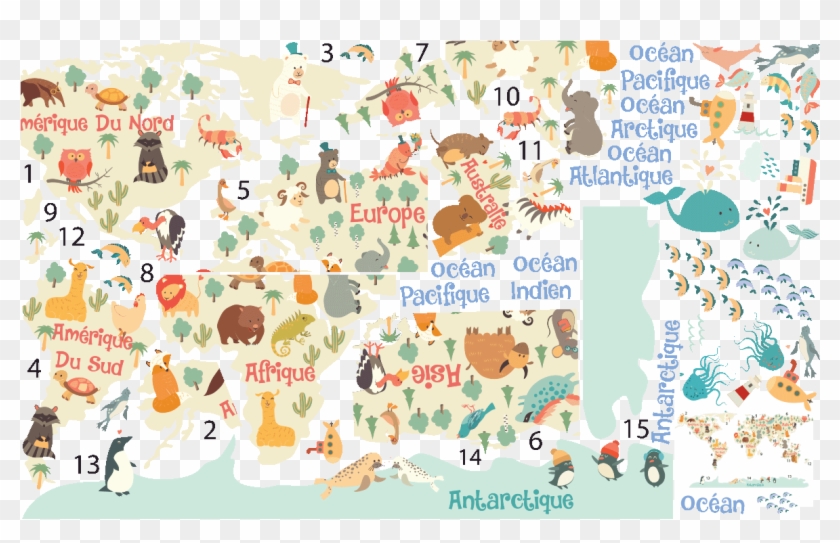 Sticker Carte Du Monde Pastel Ambiance Sticker Col Clipart