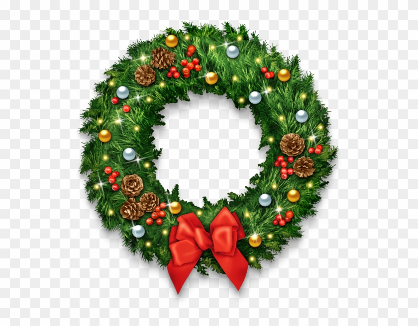 Colorful Wreath Christmas Hollyberries - Wreath Clipart