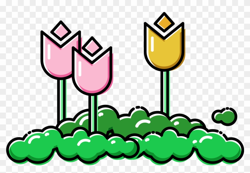 Cartoon Plants Flowers Trees Figures Vector Elements - Vector Graphics Clipart
