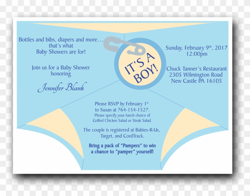 Diaper Shower Invitation Blue - Diaper Shower Invitation Clipart