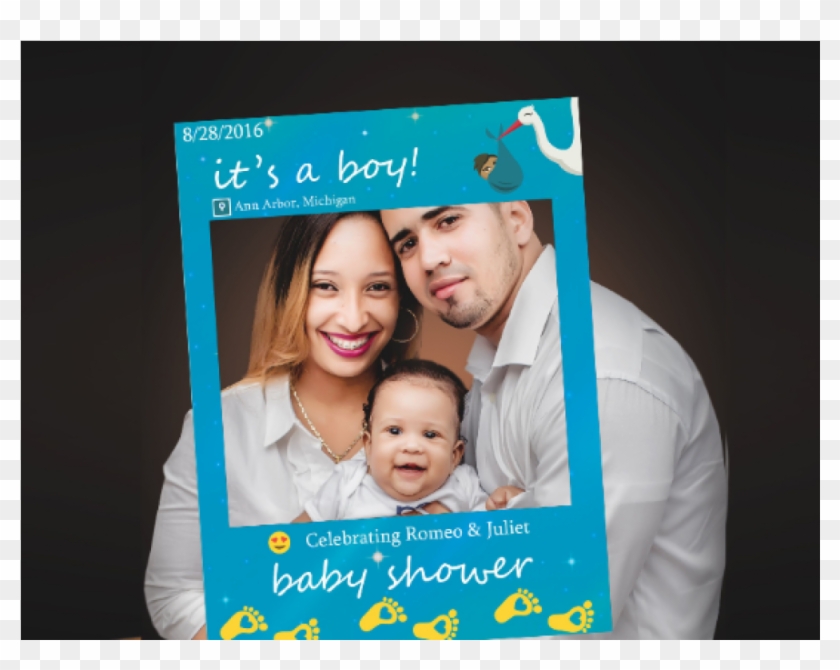 Baby Shower Frame Prop Baby Boy Customize Poster Frame - Newspaper Photo Booth Clipart #3635448