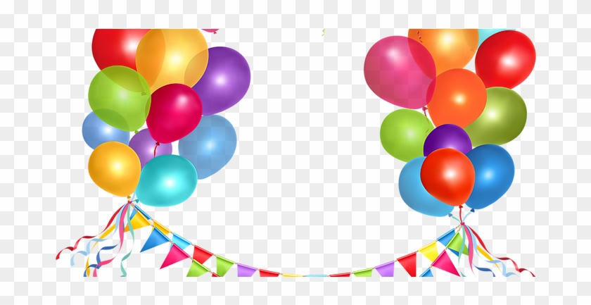 Party Favors - Transparent Birthday Cake And Balloons Clipart