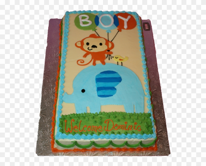 Babyshowerthree-2 - Baby Shower Cakes For Boys Sheet Cake Clipart #3636062