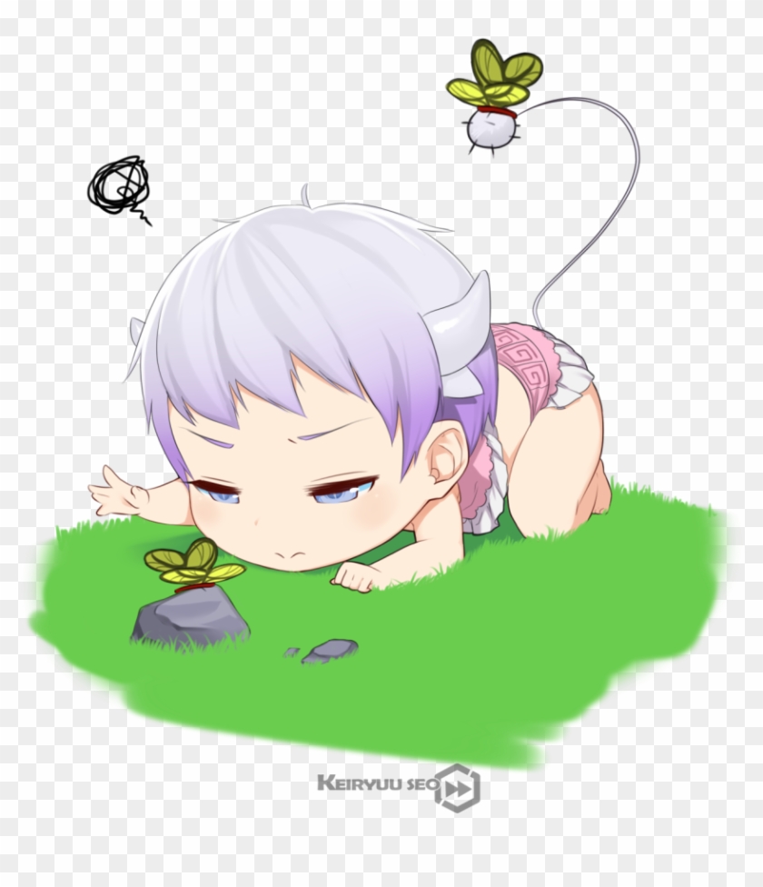 1girl All Fours Artist Name Baby Blue Eyes Butterfly - Grown Up Kanna Chan Clipart