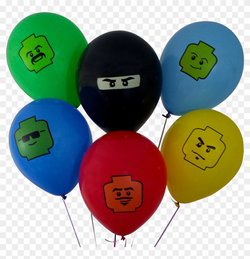 12" Party Balloons For Lego Theme Party, 6 Colors, - Birthday Balloons Lego Png Clipart #3636516