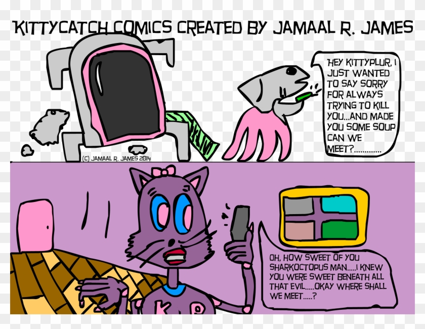 Kitty Catch Comic Strip Created By Jamaal R - Cartoon Clipart #3636596