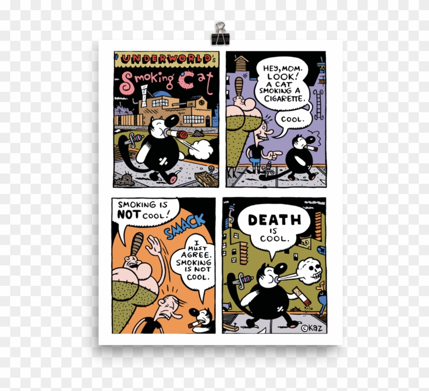 Underworld Smoking Cat Print - Kaz Smoking Cat Clipart #3636751