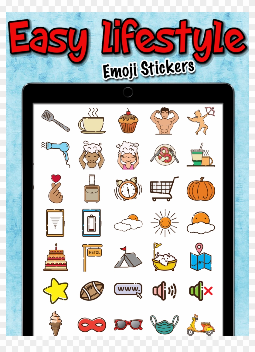 Easy Lifestyle Emoji Stickers - Cartoon Clipart