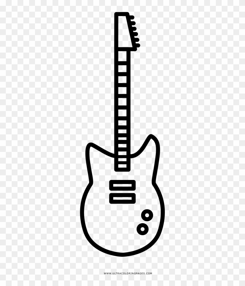 Electric Guitar Coloring Page - Una Guitarra Fácil De Dibujar Clipart #3637106