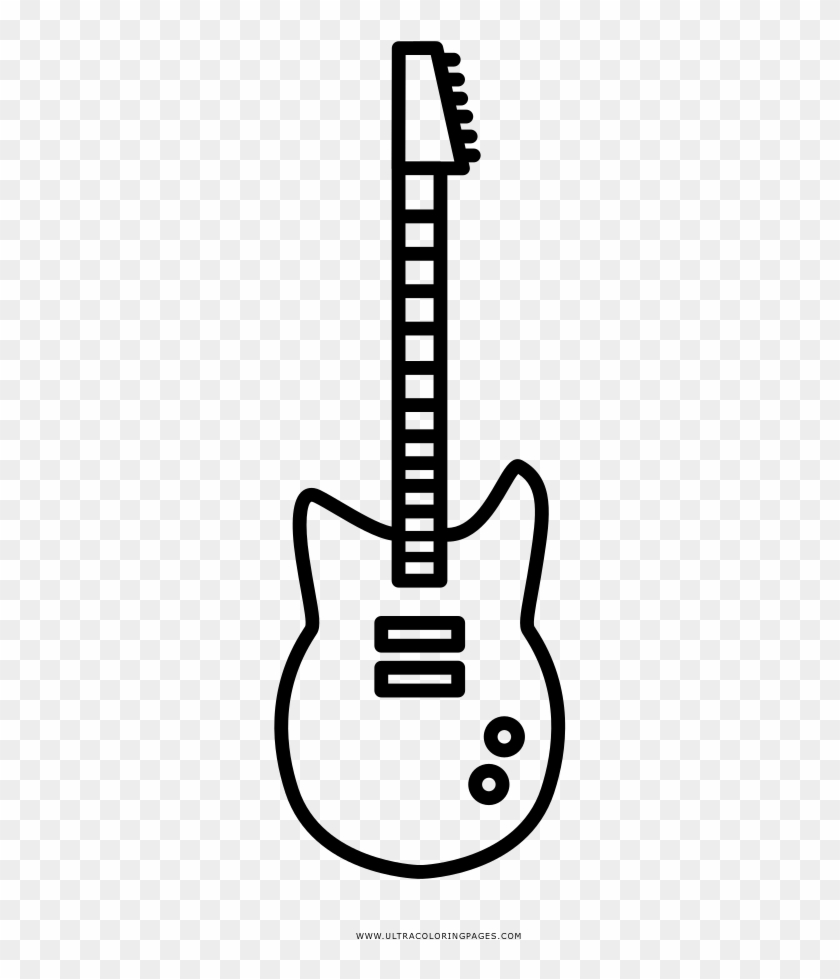 Electric Guitar Coloring Page - Una Guitarra Fácil De Dibujar Clipart