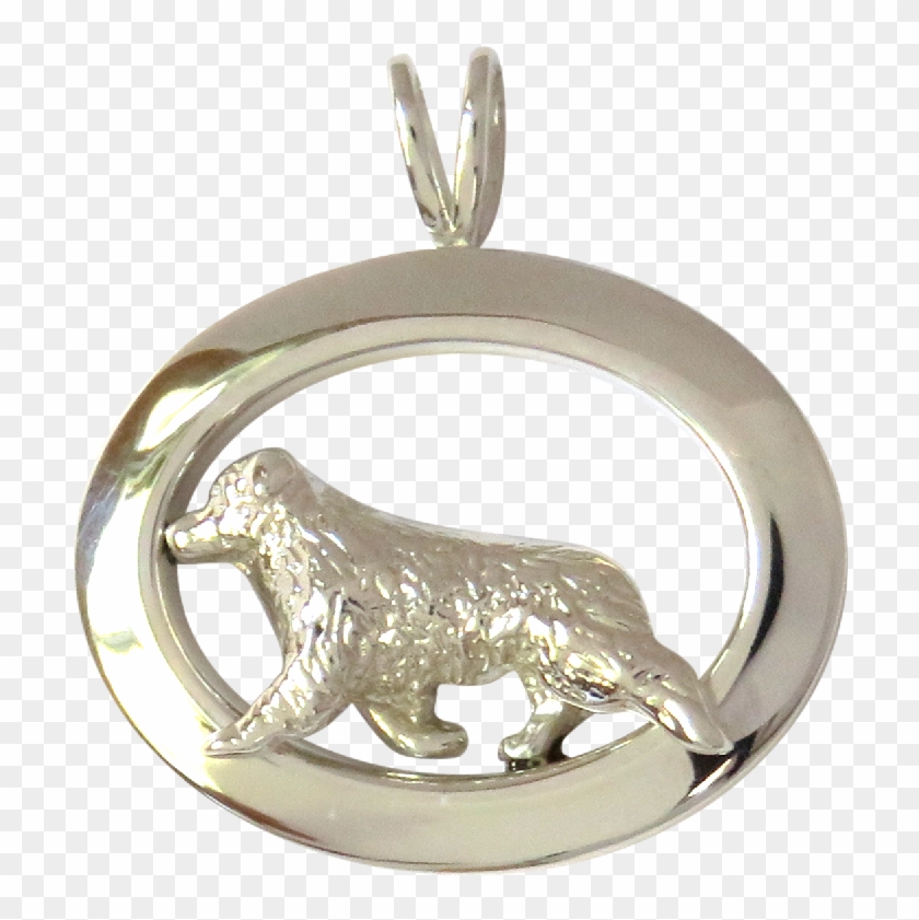 14k Gold Or Sterling Silver Australian Shepherd In - Locket Clipart #3637567