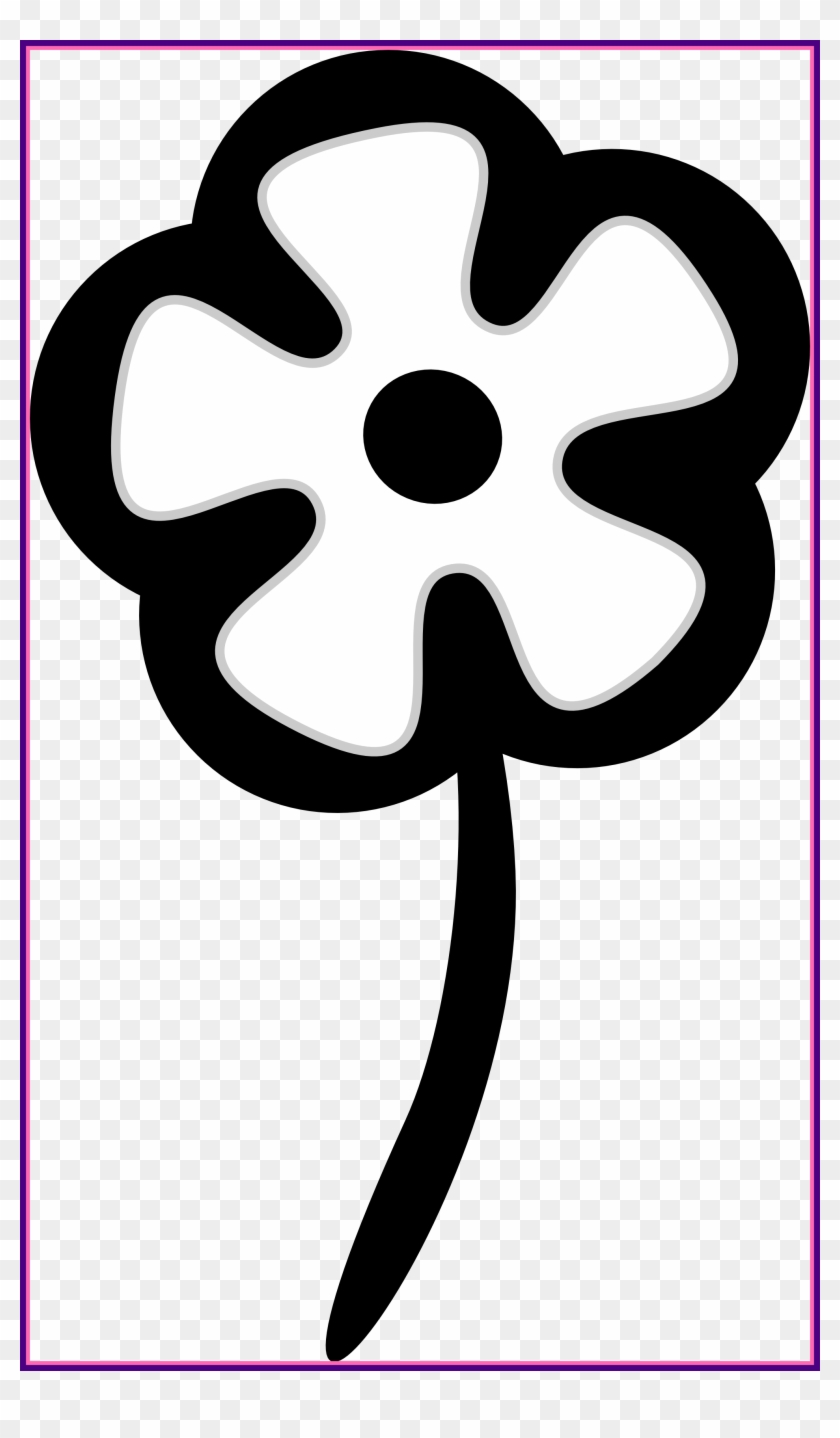 Marvelous Sun Flower Clipart Black And White Best Picture - Цветы Чернобелые Пнг - Png Download