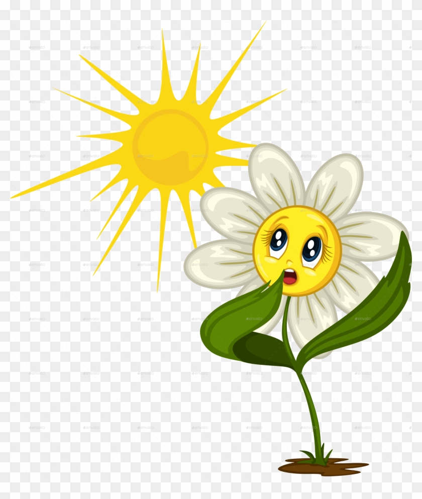 Cartoon Daisy Stickers For Different Situations - Daisy Flower Cartoon Clip Art - Png Download