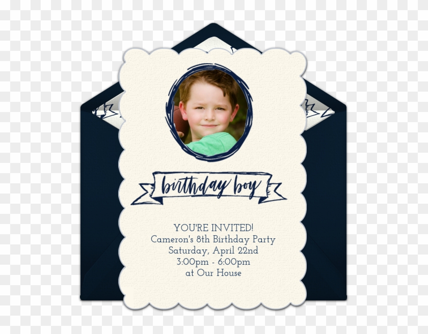 Birthday Boy Photo Online Invitation - Wedding Invitation Clipart #3638449
