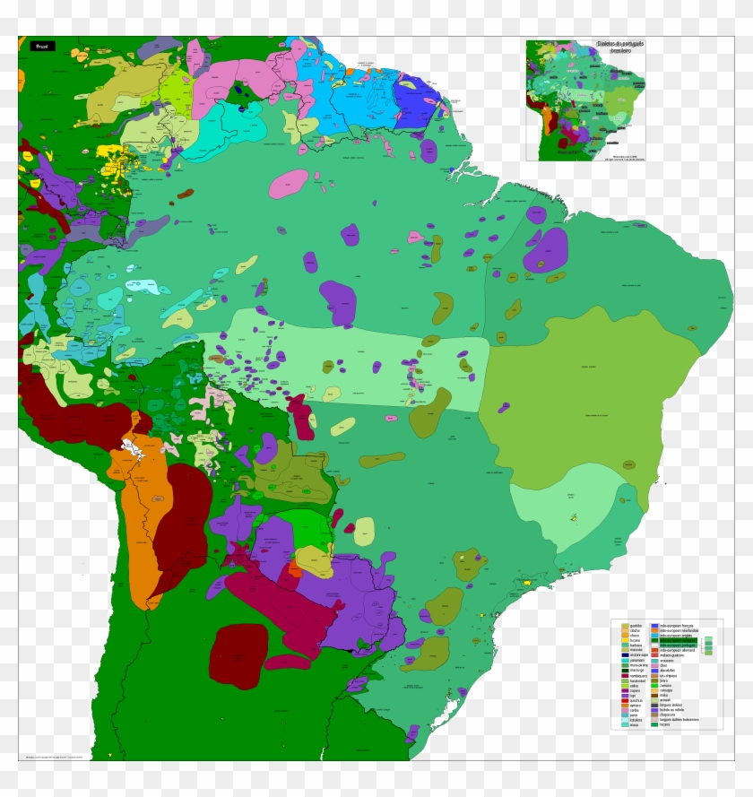 Linguistic Map Of Brazil Clipart #3638505