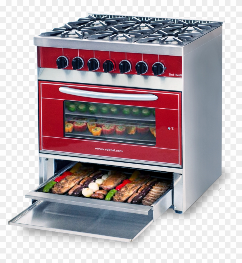 Cocina Mini Color 6 Hornallas Con Parrilla Sin Humo - Cocina Sol Real Con Parrilla Clipart #3638759