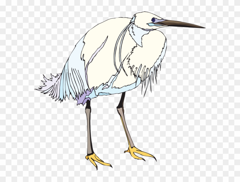 White And Blue Heron Svg Clip Arts 600 X 559 Px - Crane-like Bird - Png Download