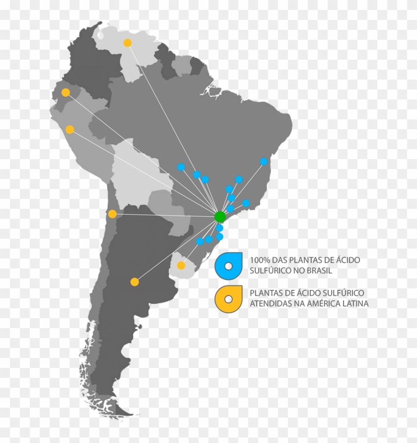 Ácido Sulfúrico No - Map Of Latin America Political Clipart
