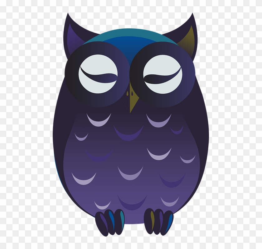 Owl Purple Cartoon Cute Perched Bird Wildlife - นก ฮูก Clipart - Png Download