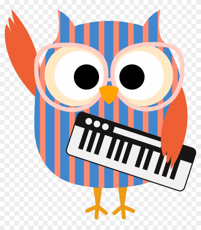 Musical Clipart Owl - Piano Classes Clip Art - Png Download #3640036