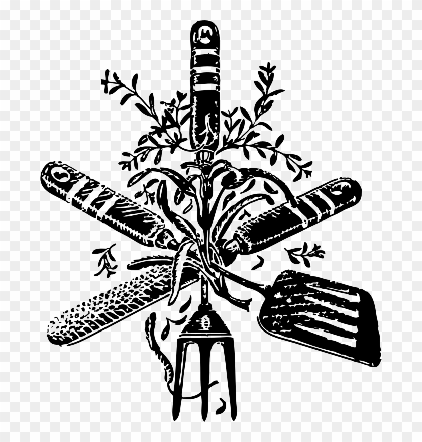 Kitchen Utensil Cooking Clip Art - Black And White Kitchen Utensils - Png Download #3640056