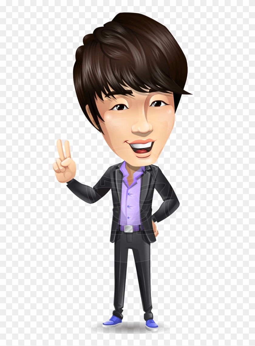 Asian Man Vector Character Clipart